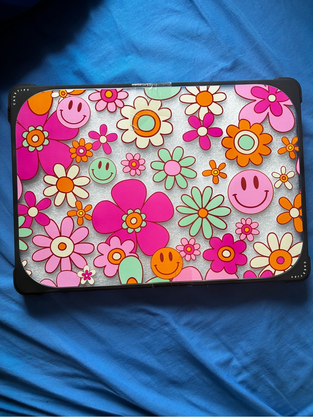 Casetify Pink & Orange Smiley Flower Sleeve with Mint Accents